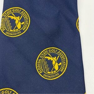 Florida State‎ Golf Association Prince Consort Golden Clasp Mens Neck Tie Blue